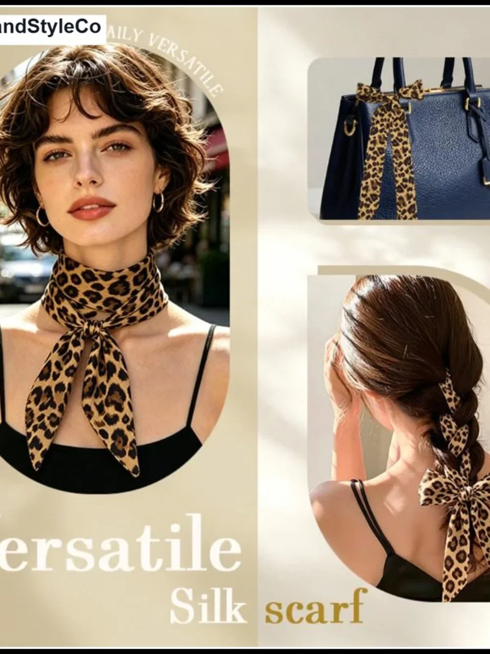 Long Polka Dot Satin Scarf Multi-Use Neck Hair Waist Bag Accessory